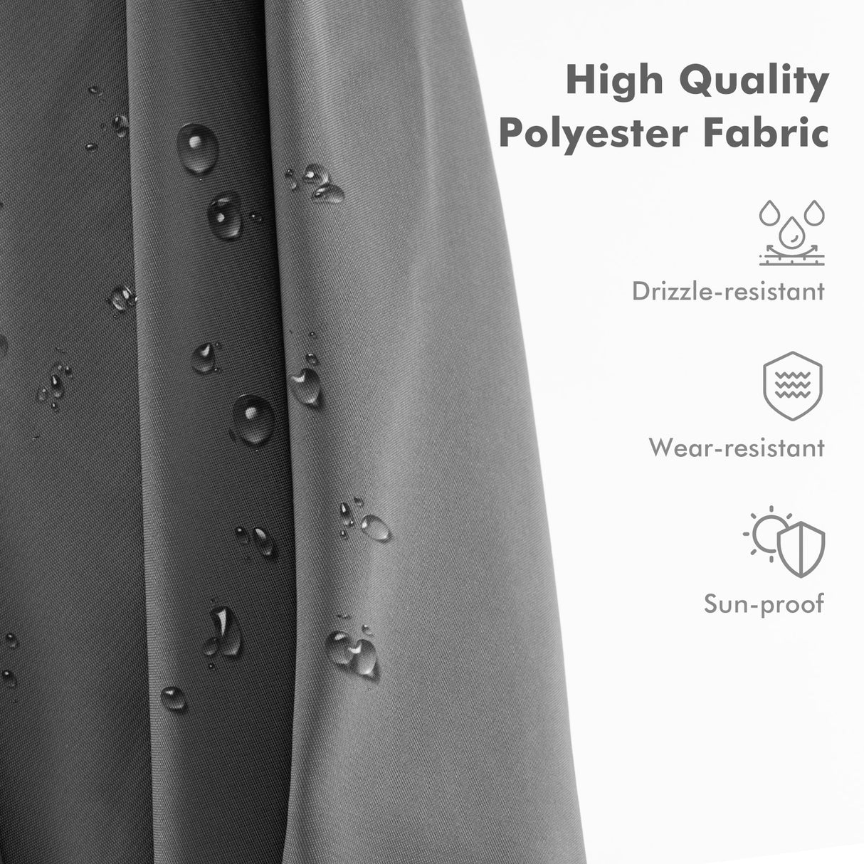 9.5 Feet Cantilever Patio Umbrella with 360 ° Rotation and Double Top-Gray
