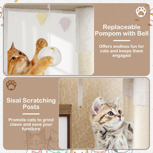 4-Tier Modern Stepped Bookshelf with 6 Storage Cubes for Living Room-Black