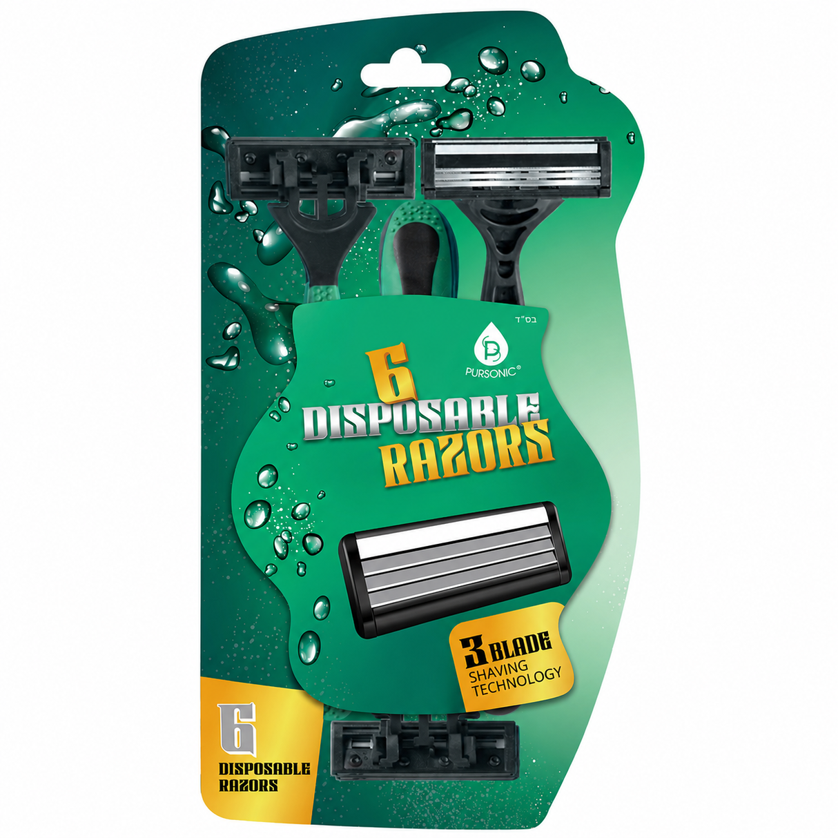6 Disposable Razors – 3-Blade Shaving Surface Technology