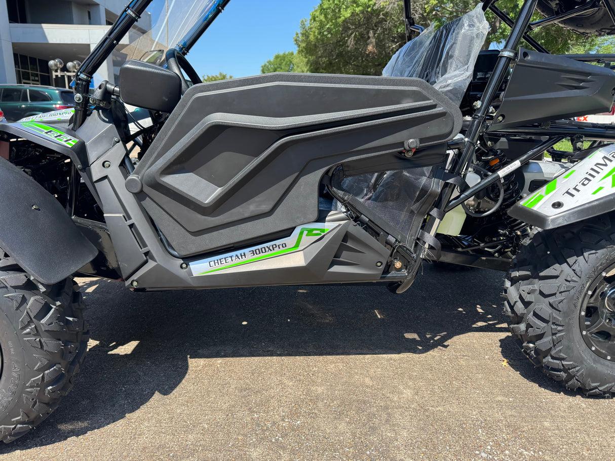 TrailMaster Cheetah 300Pro EFI Deluxe UTV Go Kart, Shaft Drive, Liquid Cooled CVT Auto with Reverse, Side Doors, Hard Top, Windshield, LED Light Bar