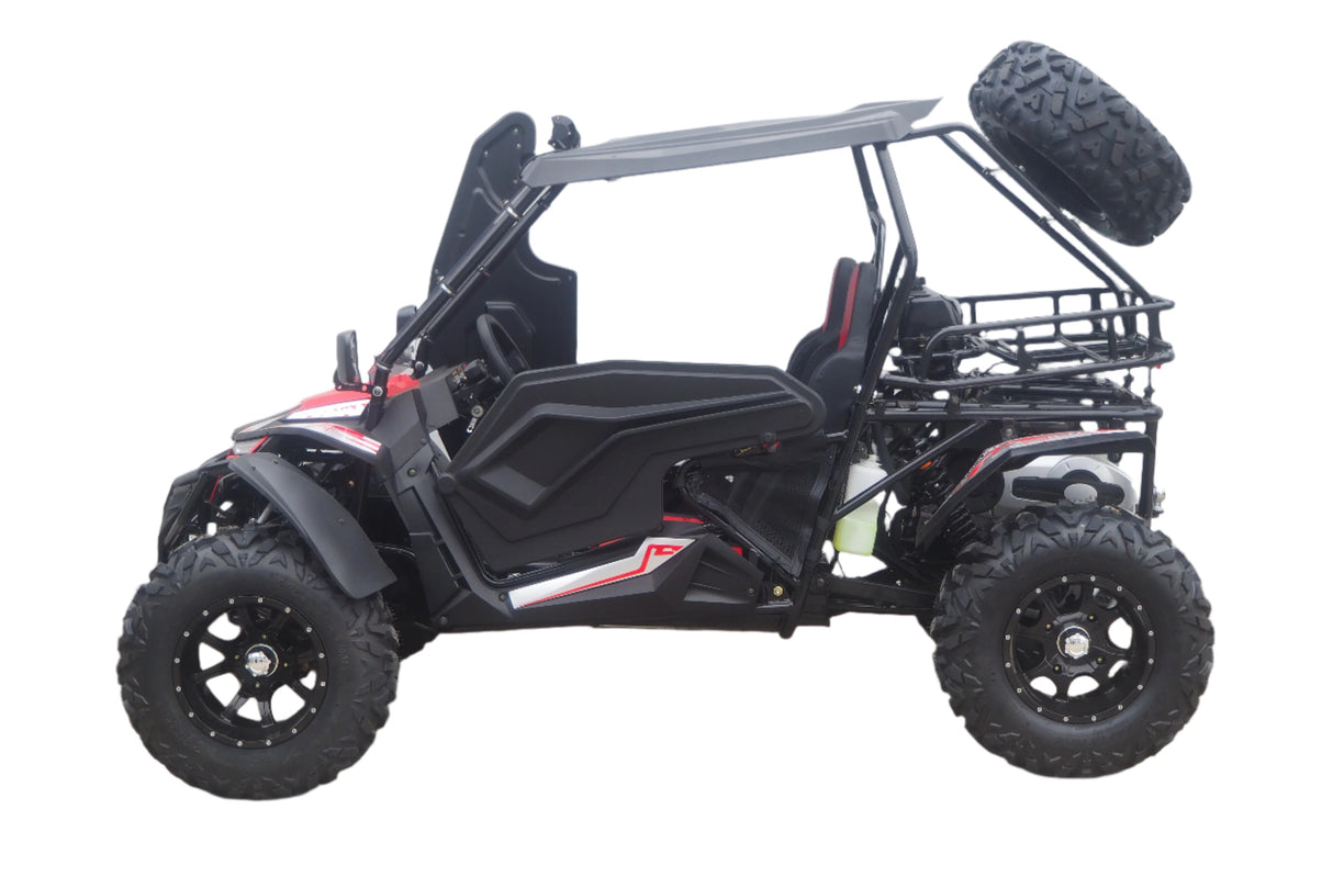 TrailMaster Cheetah 300Pro EFI Deluxe UTV Go Kart, Shaft Drive, Liquid Cooled CVT Auto with Reverse, Side Doors, Hard Top, Windshield, LED Light Bar
