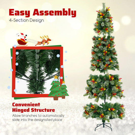 5/7.5/9 FT Pre-Lit Artificial Christmas Tree with 453/1096/1416 PVC and Pine Needles-L