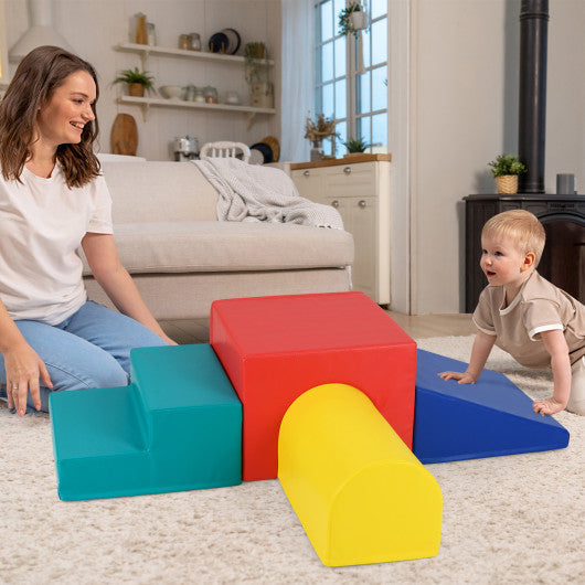 Climb and Crawl Foam Block Play Set for Infant Baby-Red