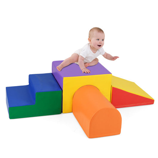 Climb and Crawl Foam Block Play Set for Infant Baby-Orange