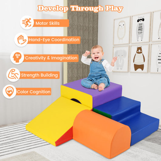 Climb and Crawl Foam Block Play Set for Infant Baby-Orange