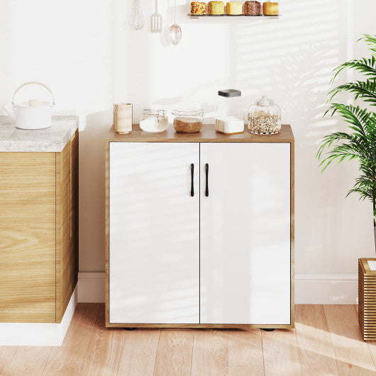 10 Feet Solar Offset Hanging Umbrella with Base and 32 LED Lights-Beige