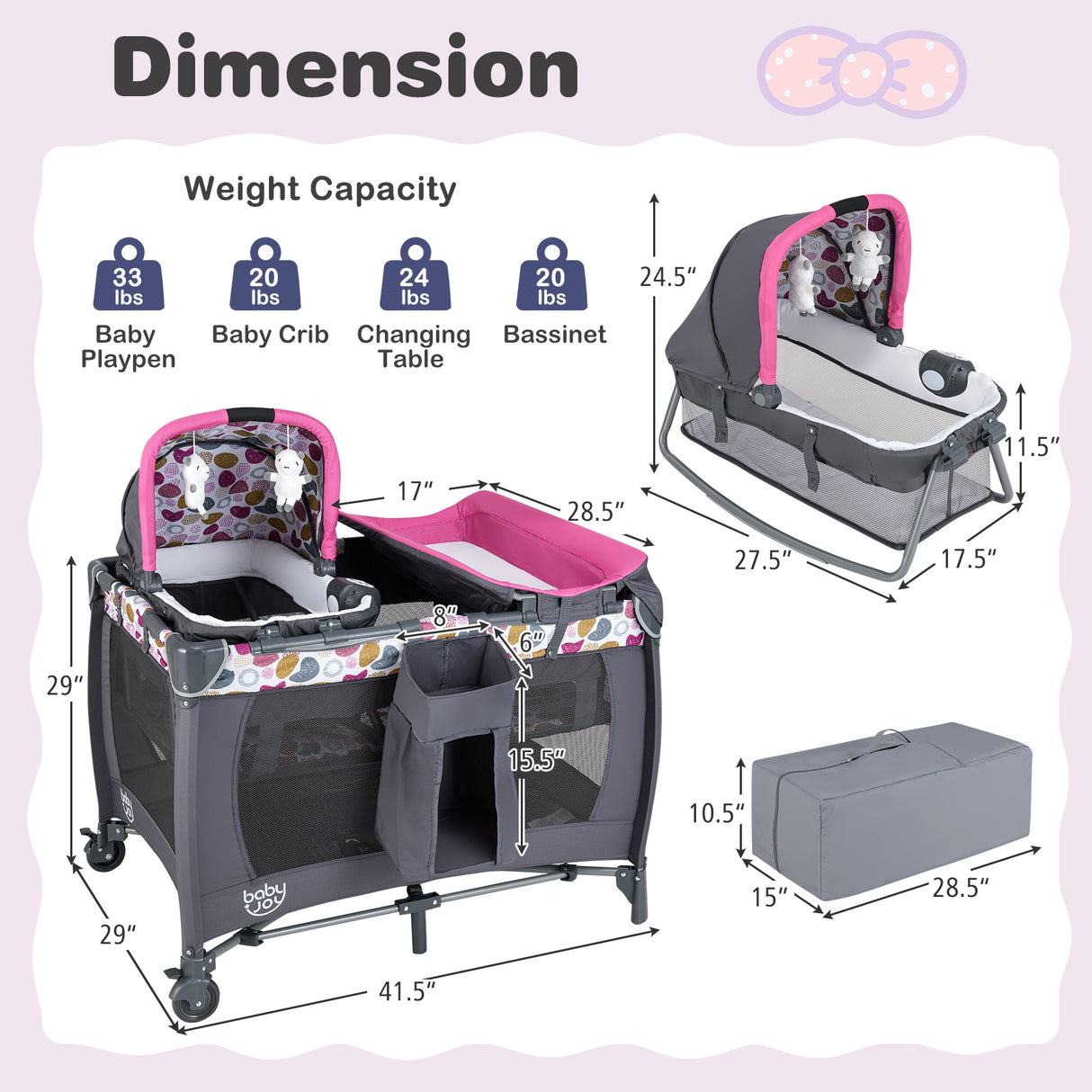 4-in-1 Convertible Portable Baby Playard Newborn Napper with Music and Toys-Blue
