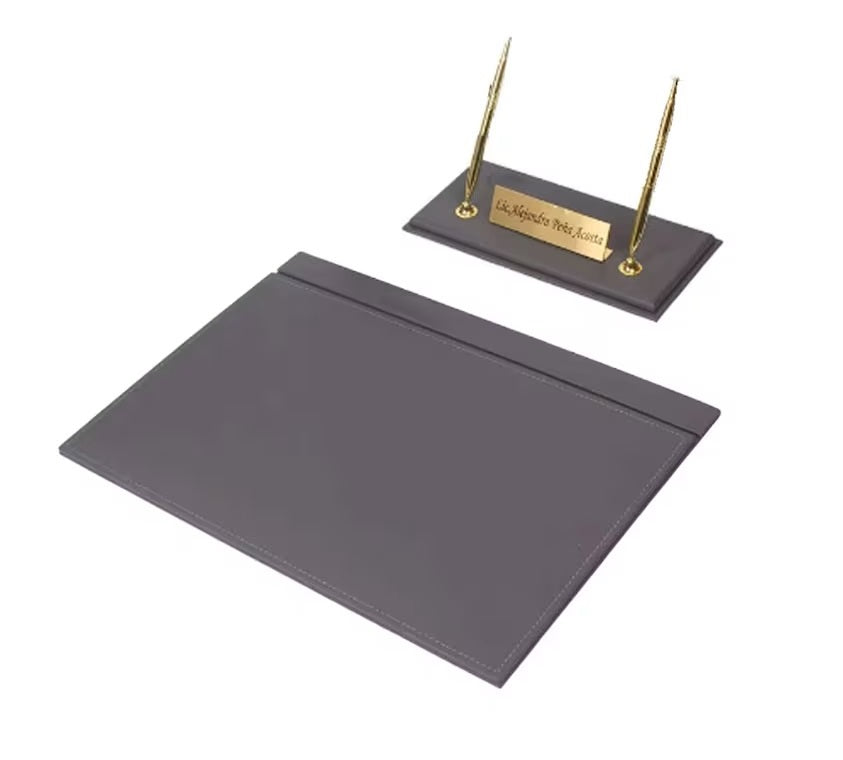 MOOG Leather Desk Set - White- 2 PCS