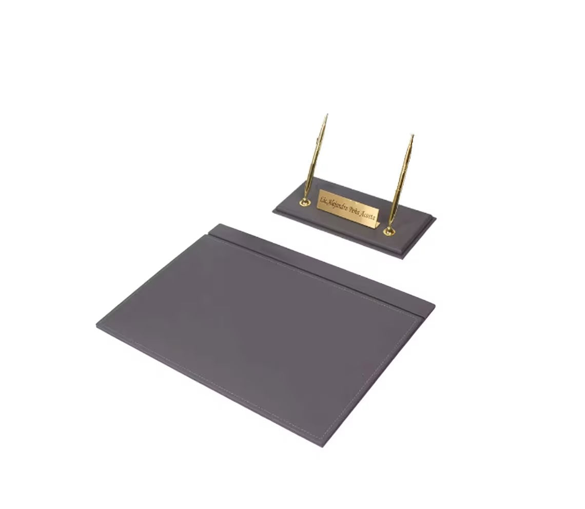 MOOG Leather Desk Set - Brown- 2 PCS