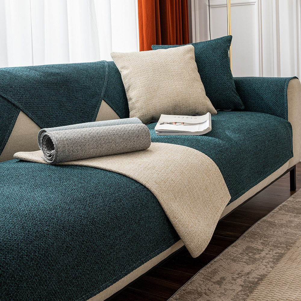 KAS Cotton Linen Sofa Cover Universal Four Seasons Thick Non-Slip Cushion Furniture Dust Cover