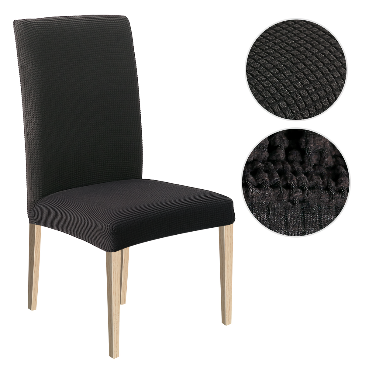High Stretch Dining Chair Cover, 1/2/4/6pcs Jacquard Spandex Slipcover