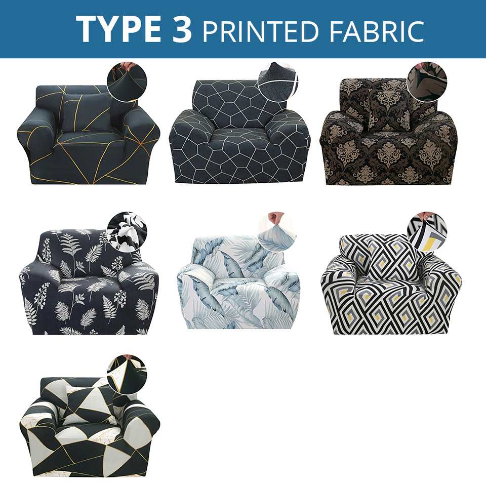 KAS Armchair Cover 4-Styles Elastic Sofa Cover Couch Covers for Living Room Stretchable Slipcover for Chairs - 1 Seater Chair Slip Cover