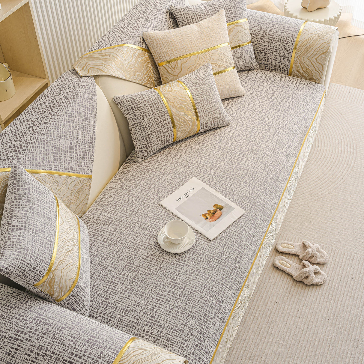 Modern Non-Slip Couch Slipcover, Soft, Durable & Washable Furniture Protector