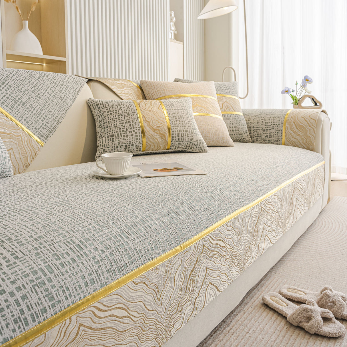 Modern Non-Slip Couch Slipcover, Soft, Durable & Washable Furniture Protector