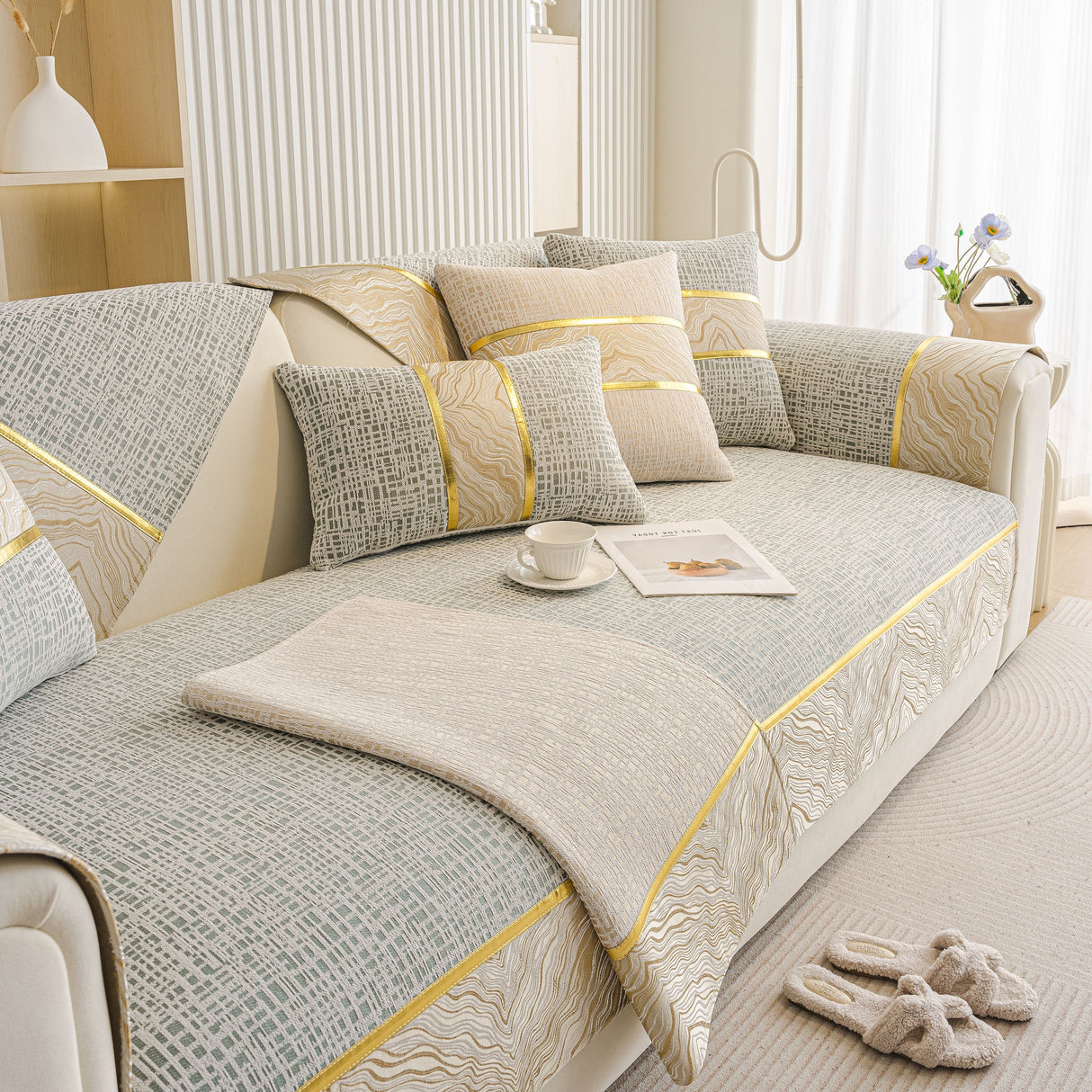 Modern Non-Slip Couch Slipcover, Soft, Durable & Washable Furniture Protector