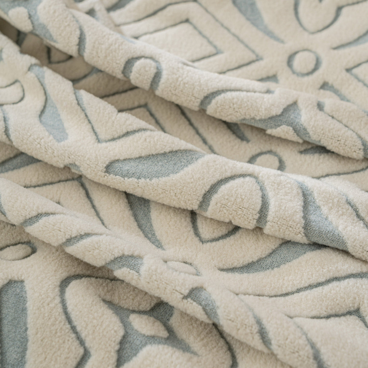 3D Jacquard Geometric Sofa Cover, High Stretch Soft Polar Fleece Slipcover for Couch