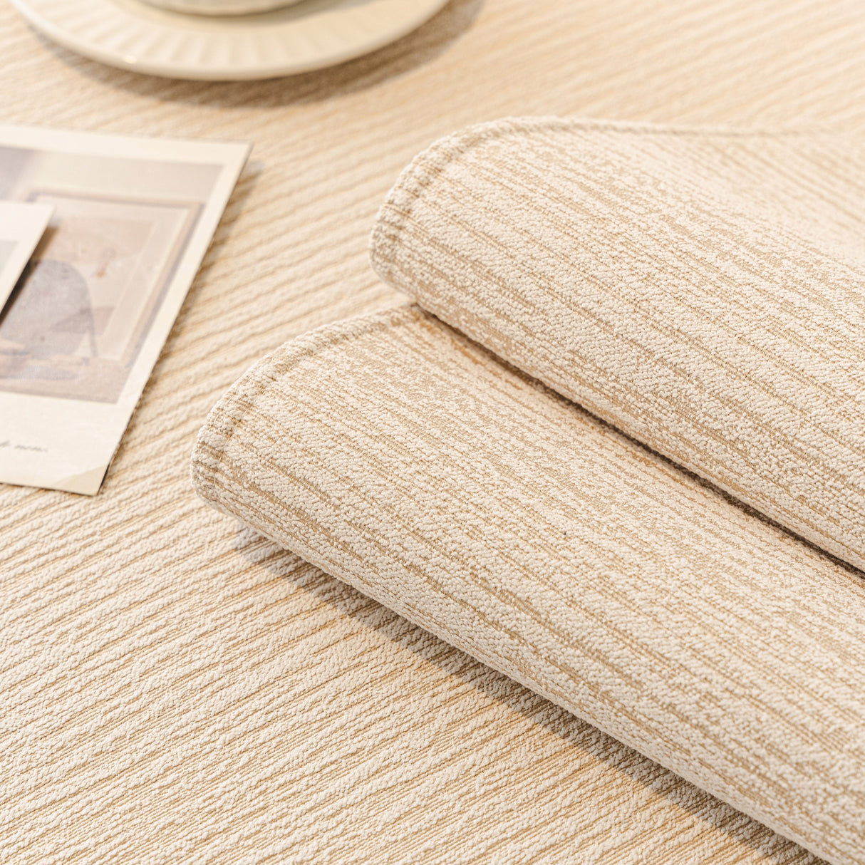 Soft Chenille Sectional Sofa Cover with Pom Pom Trim – Non-Slip Couch Protector