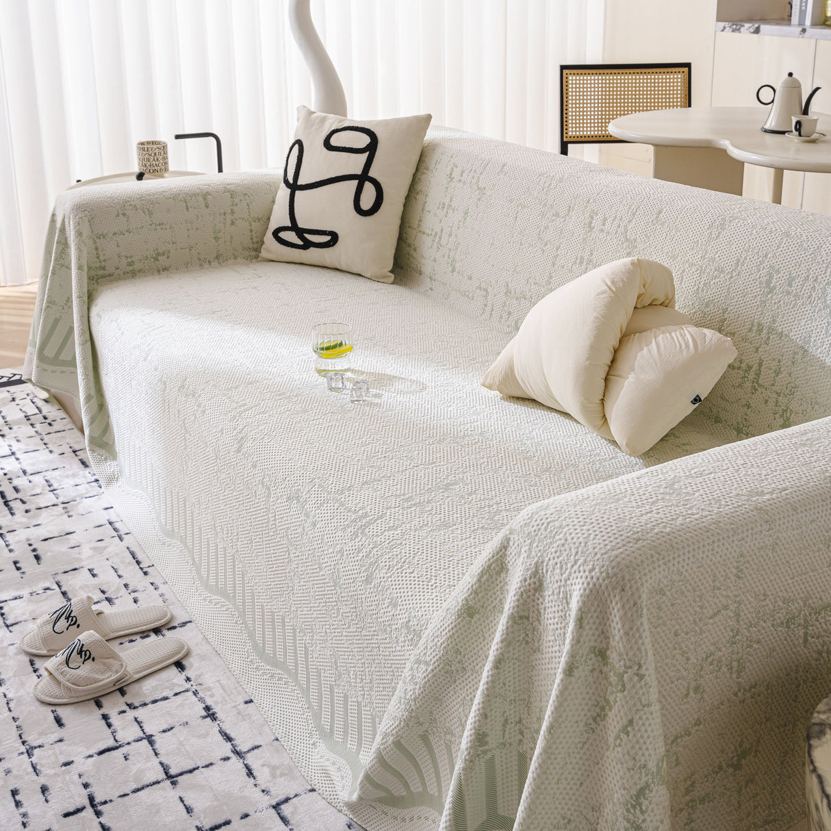 Modern Light Luxury Silky Smooth Couch Throw Protector, Washable Furniture Protector