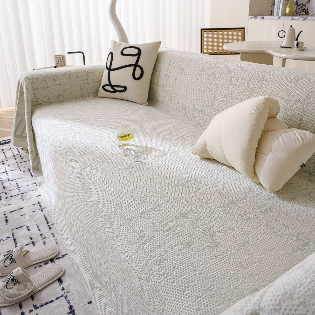 Modern Light Luxury Silky Smooth Couch Throw Protector, Washable Furniture Protector