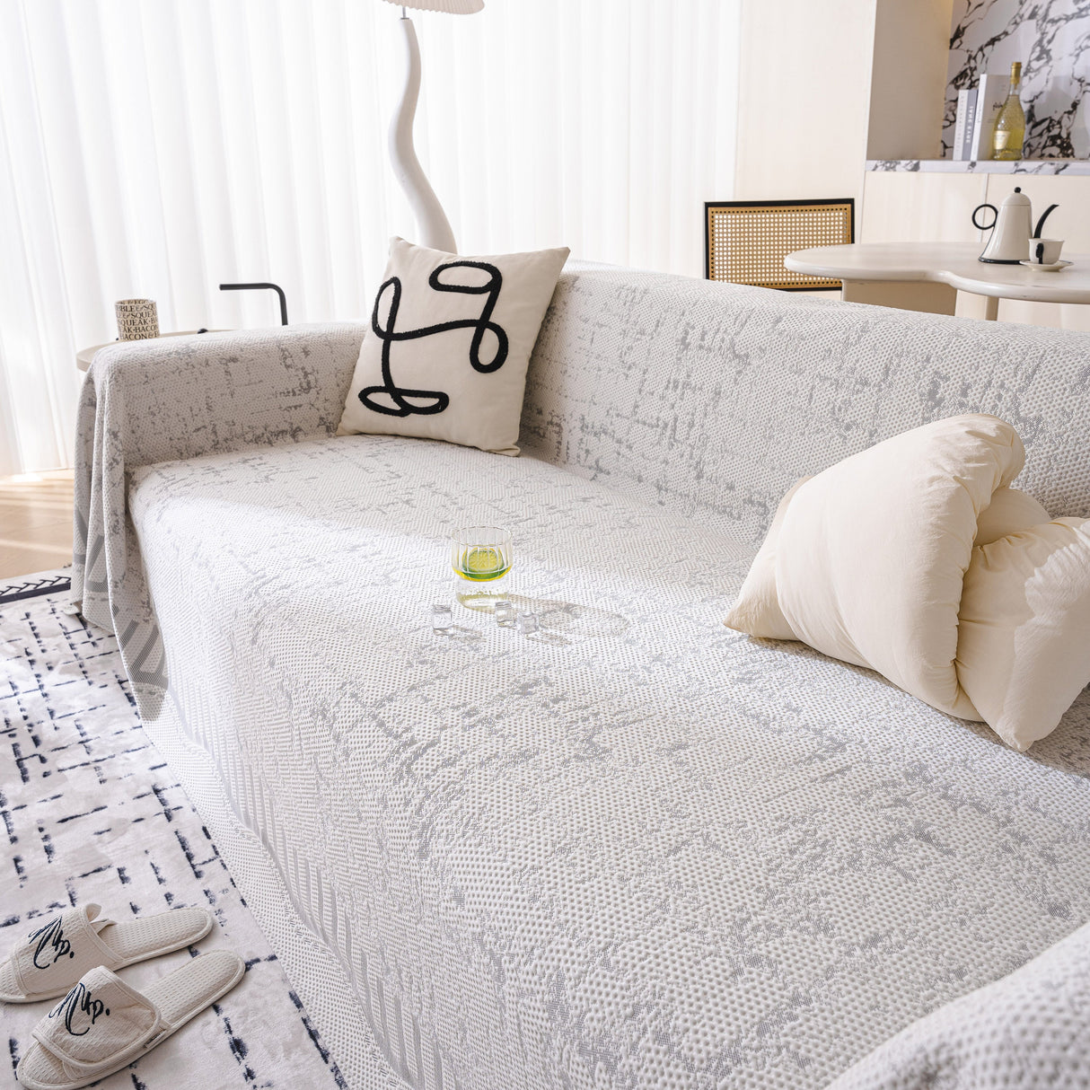 Modern Light Luxury Silky Smooth Couch Throw Protector, Washable Furniture Protector