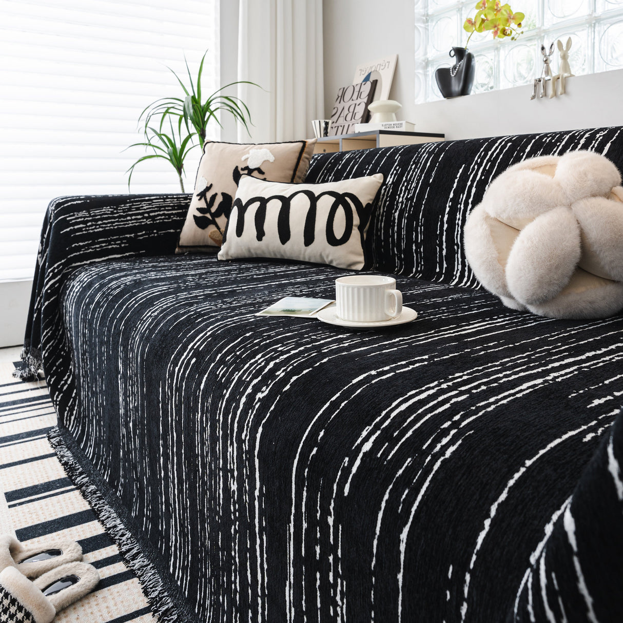 Slip Covers for Sofas, Sofa Throw Cover Soft Chenille Sofa Bed Cover, L Shaped Sectional Couch Covers