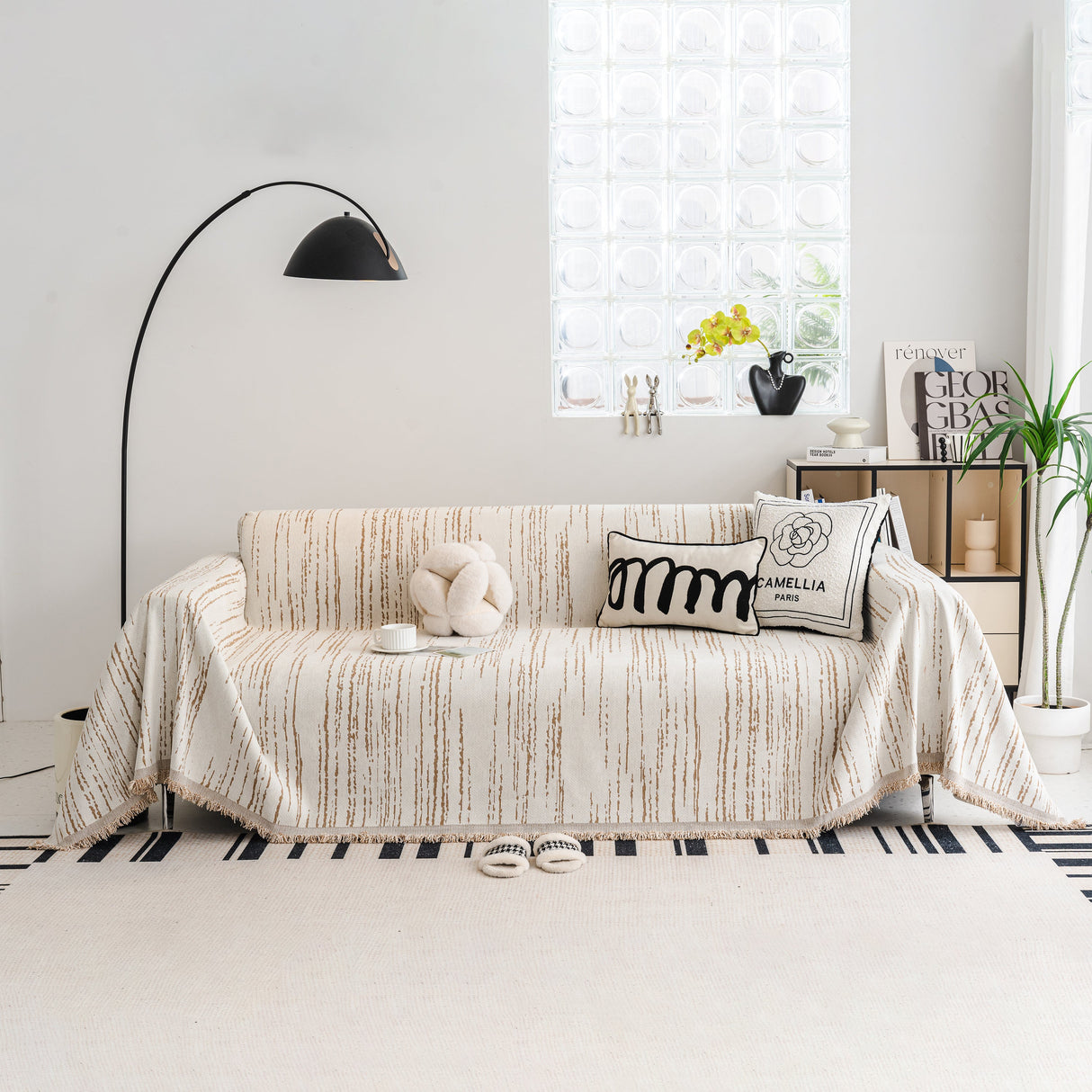 Slip Covers for Sofas, Sofa Throw Cover Soft Chenille Sofa Bed Cover, L Shaped Sectional Couch Covers