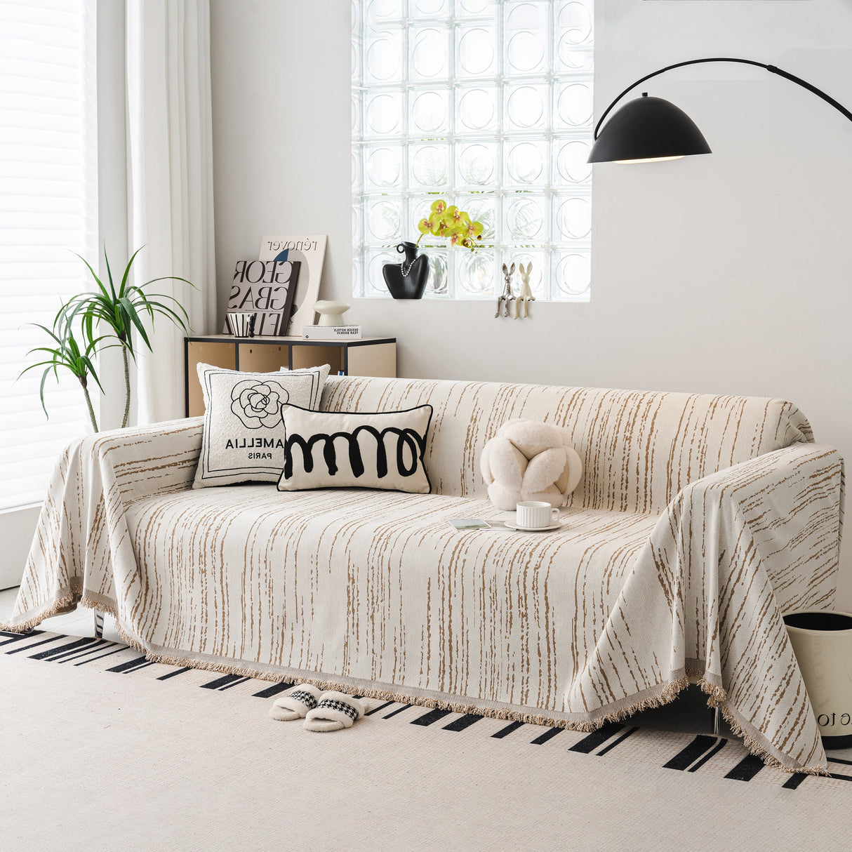 Slip Covers for Sofas, Sofa Throw Cover Soft Chenille Sofa Bed Cover, L Shaped Sectional Couch Covers