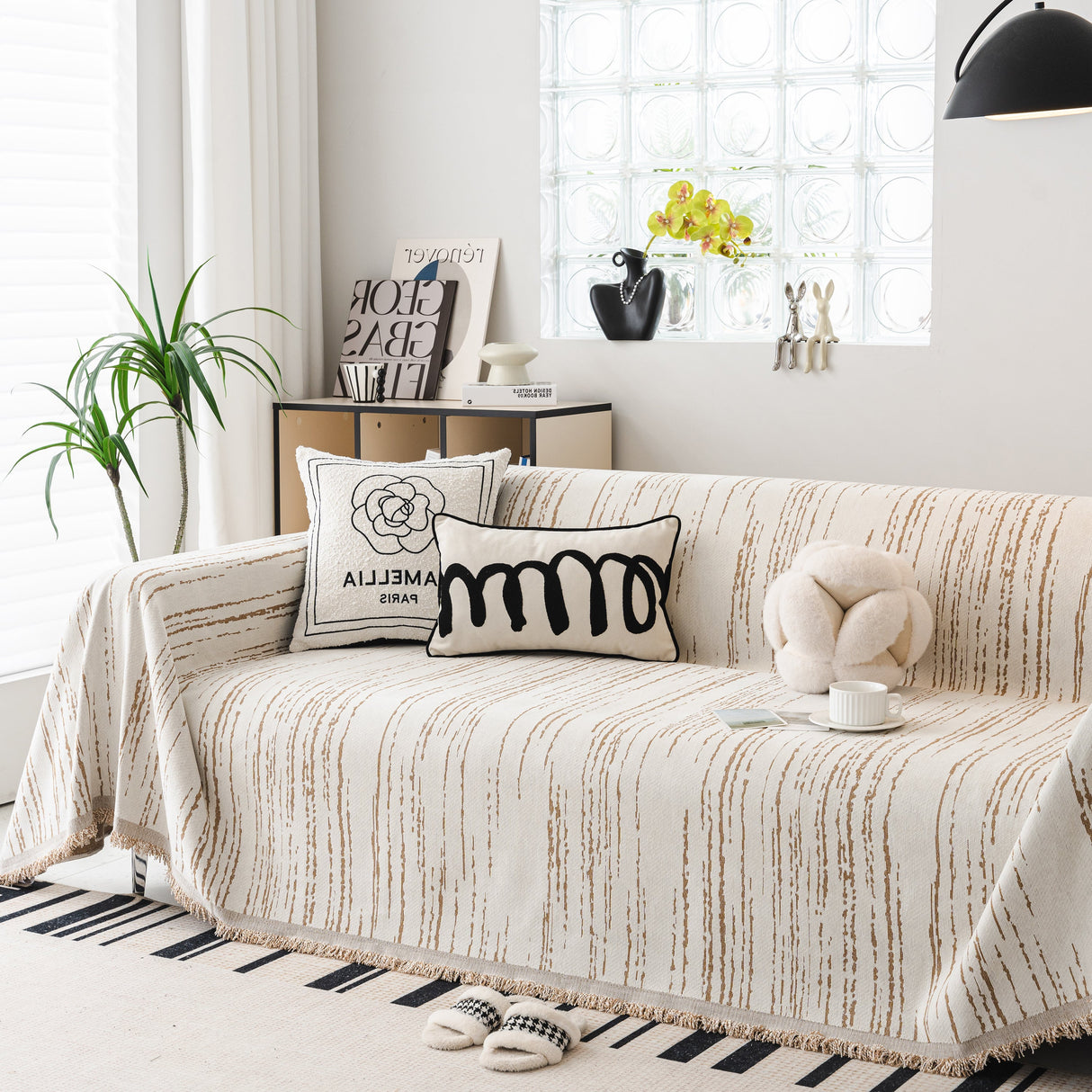 Slip Covers for Sofas, Sofa Throw Cover Soft Chenille Sofa Bed Cover, L Shaped Sectional Couch Covers