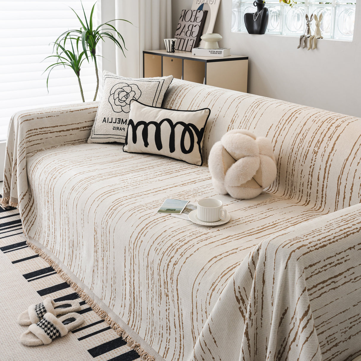 Slip Covers for Sofas, Sofa Throw Cover Soft Chenille Sofa Bed Cover, L Shaped Sectional Couch Covers