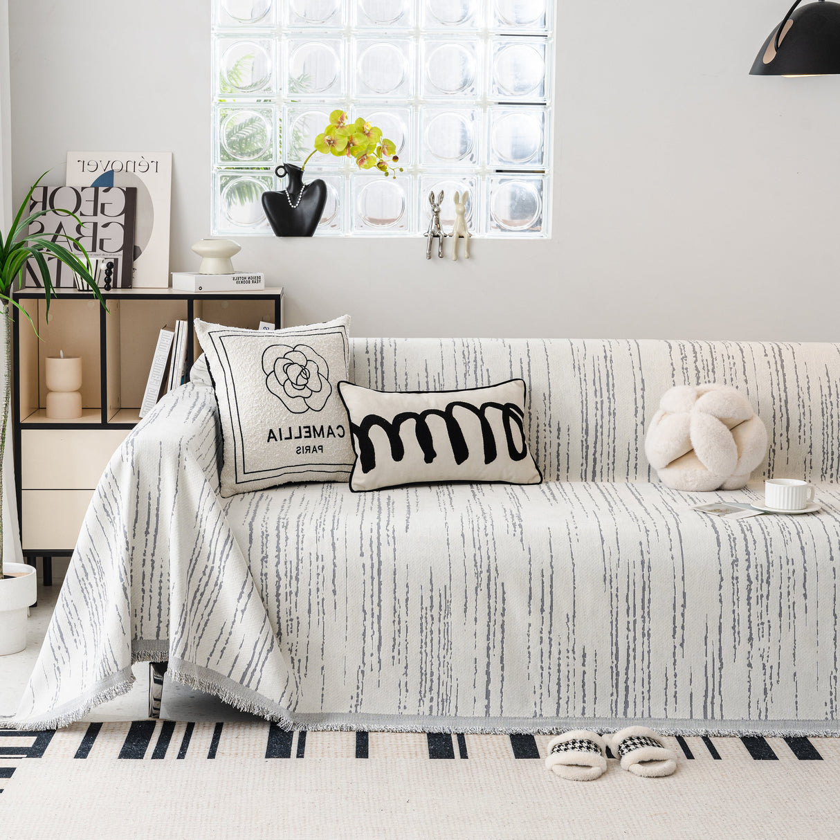 Slip Covers for Sofas, Sofa Throw Cover Soft Chenille Sofa Bed Cover, L Shaped Sectional Couch Covers