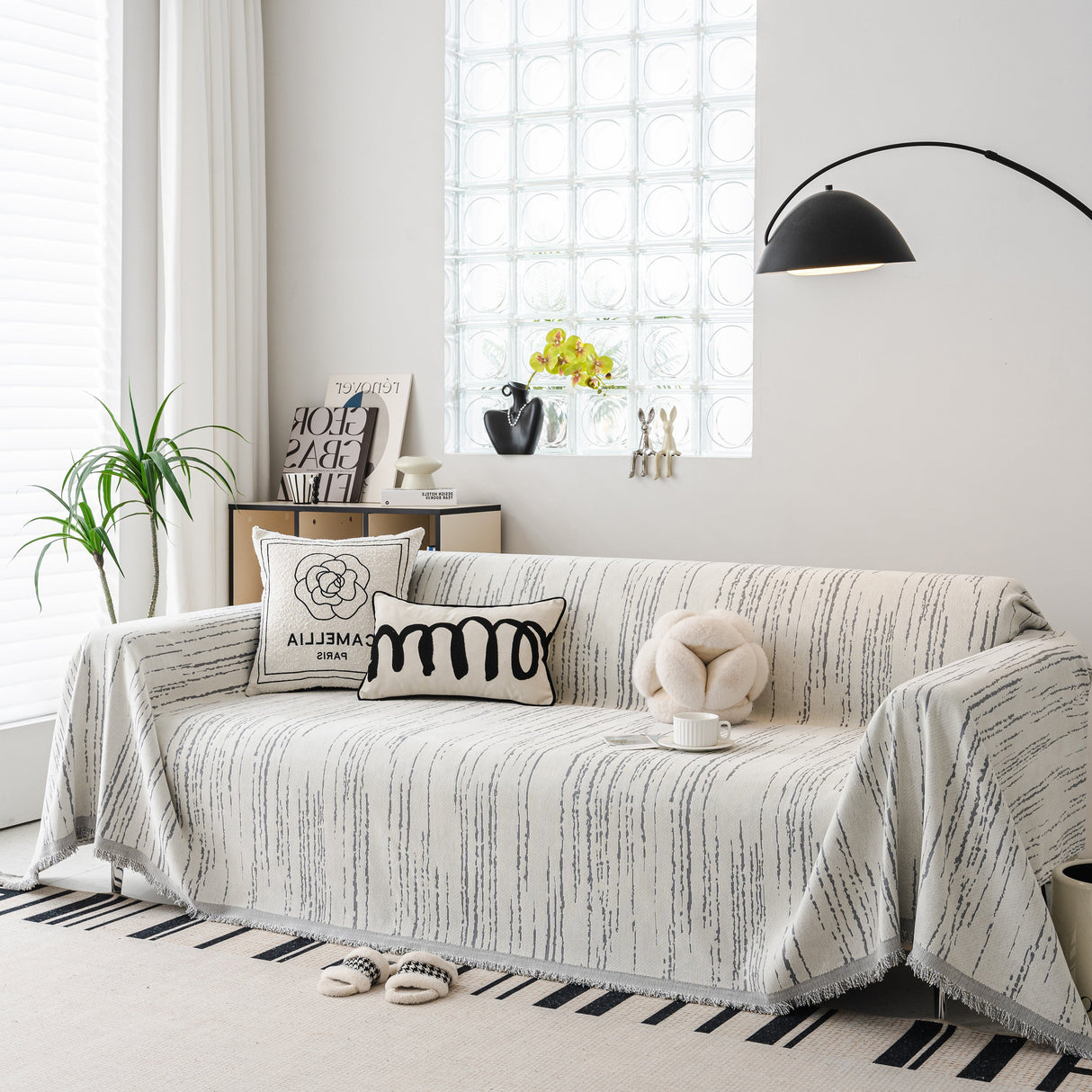 Slip Covers for Sofas, Sofa Throw Cover Soft Chenille Sofa Bed Cover, L Shaped Sectional Couch Covers