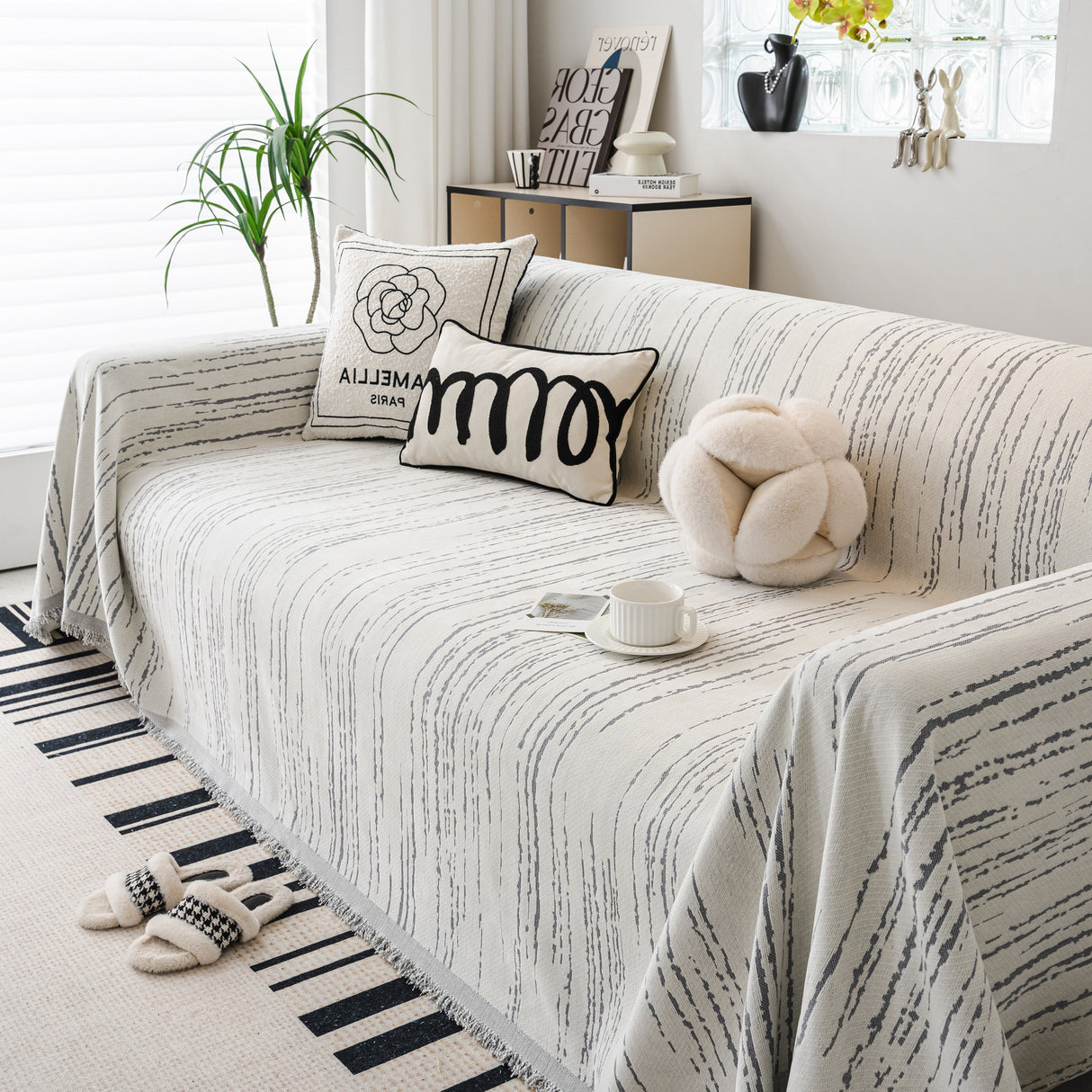 Slip Covers for Sofas, Sofa Throw Cover Soft Chenille Sofa Bed Cover, L Shaped Sectional Couch Covers