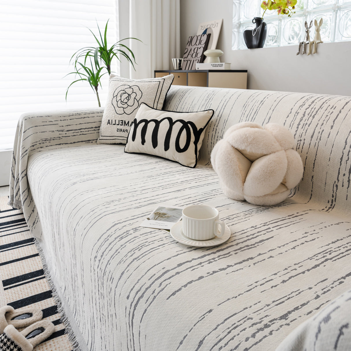 Slip Covers for Sofas, Sofa Throw Cover Soft Chenille Sofa Bed Cover, L Shaped Sectional Couch Covers