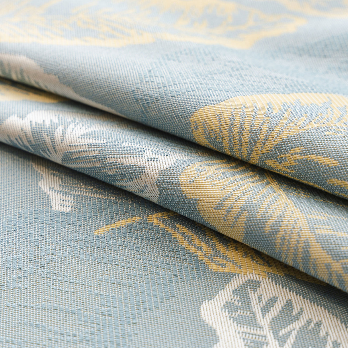 Leaf Jacquard Sofa Cover with Ruffle Skirt – Non-Slip Couch Protector with Sheer Hem