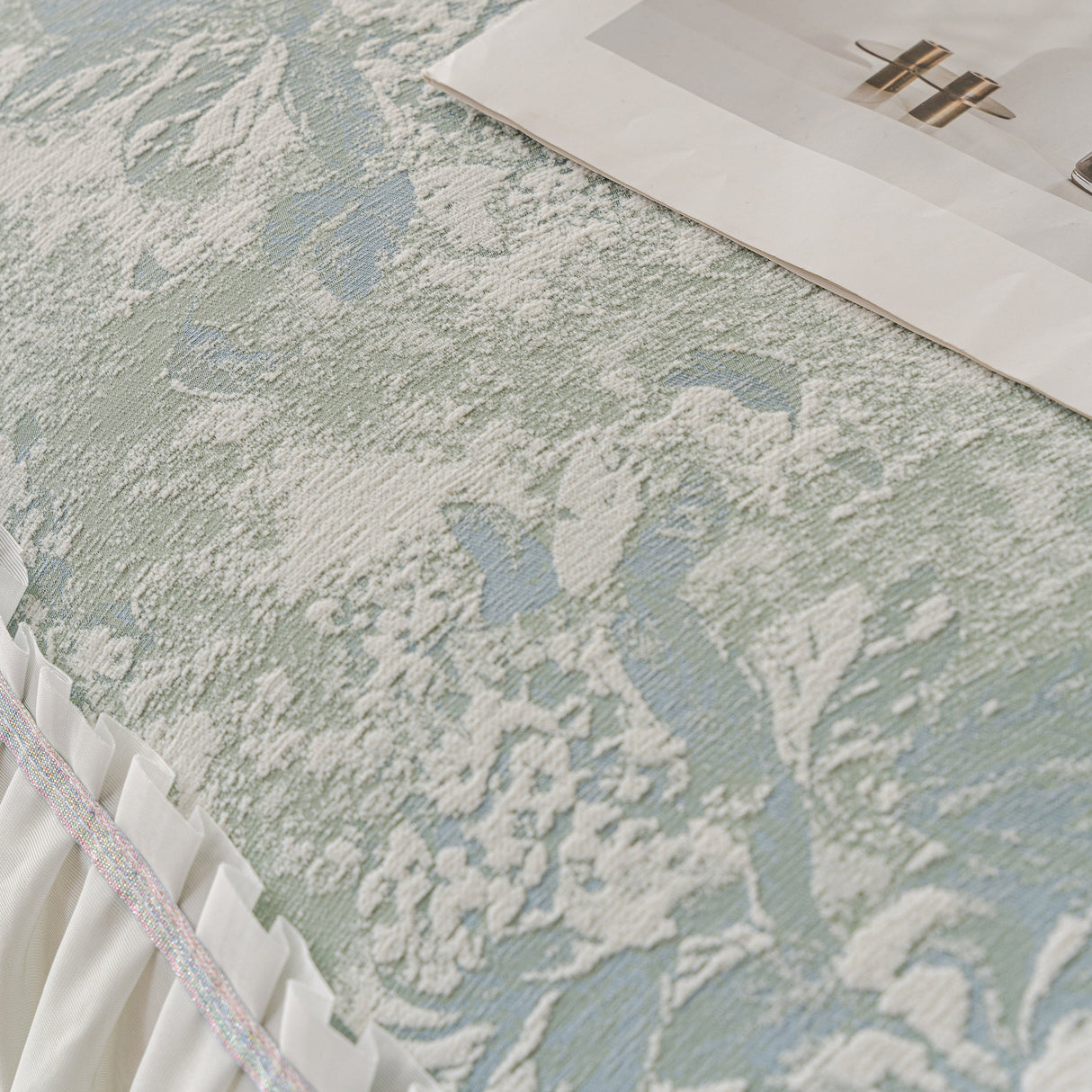 French Chic Style Ruffle Rose Cover Throw for Sofas, Decorative Sectional Covers