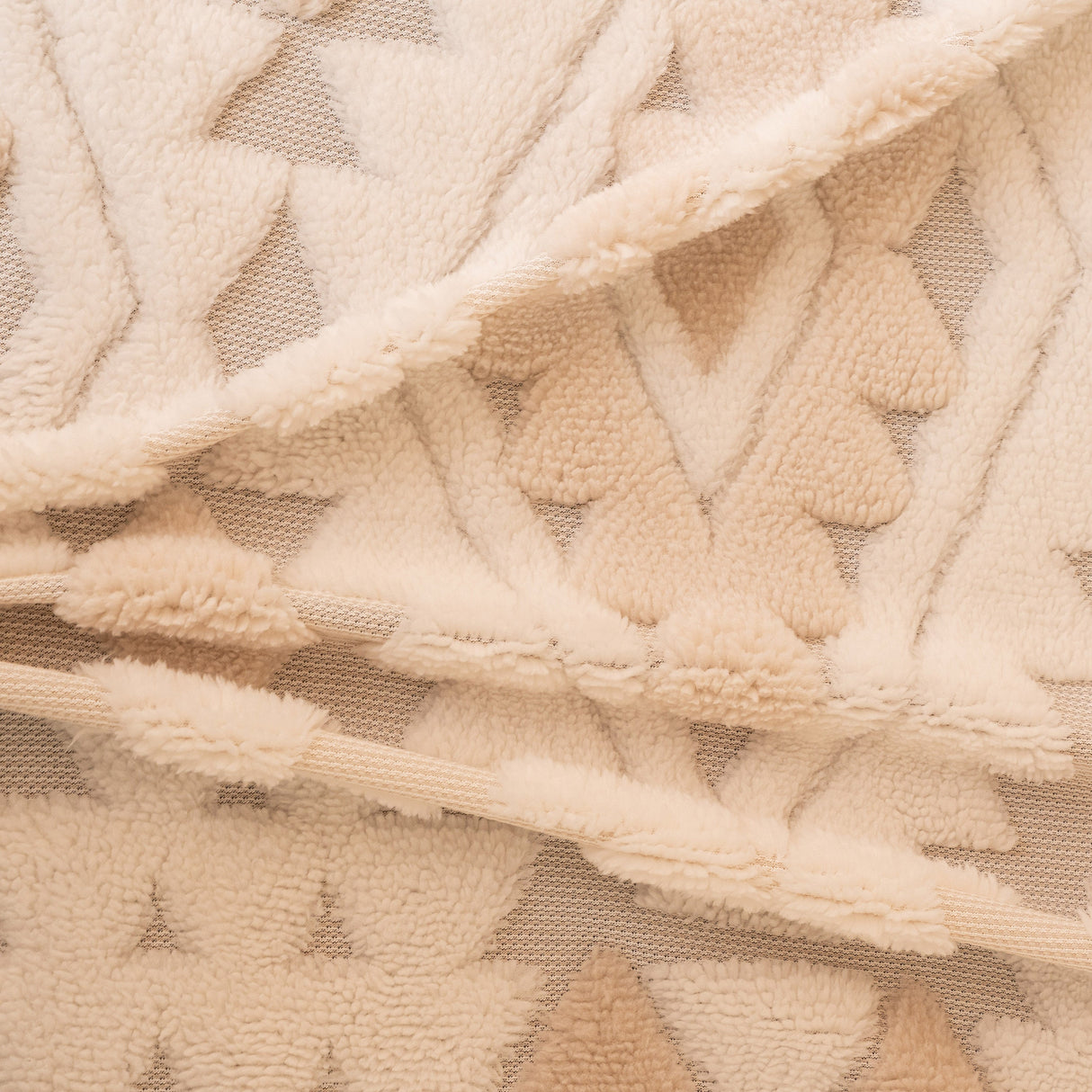 Bohemian Tufted Sofa Cover, Soft Sherpa Fleece Throw Blanket with 3D Aztec Geometric