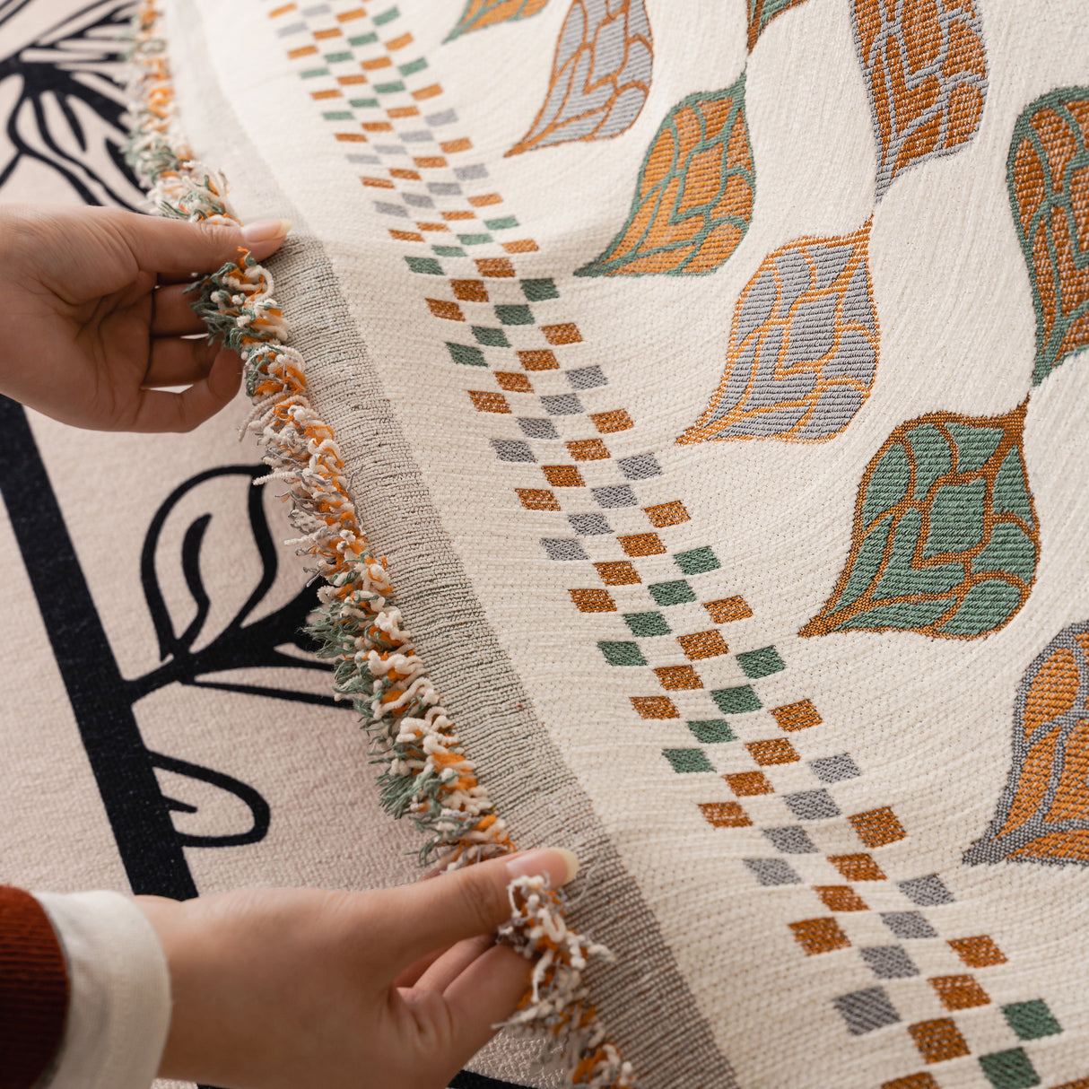 Boho Geometric Sofa Slipcovers Chenille Scratch Resistant Couch Protective Covers