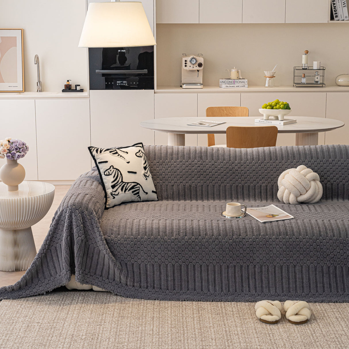 Boho 3D Geometric Throw Blanket for Couch, Luxurious Velvety Plush Fleece Sofa Cover