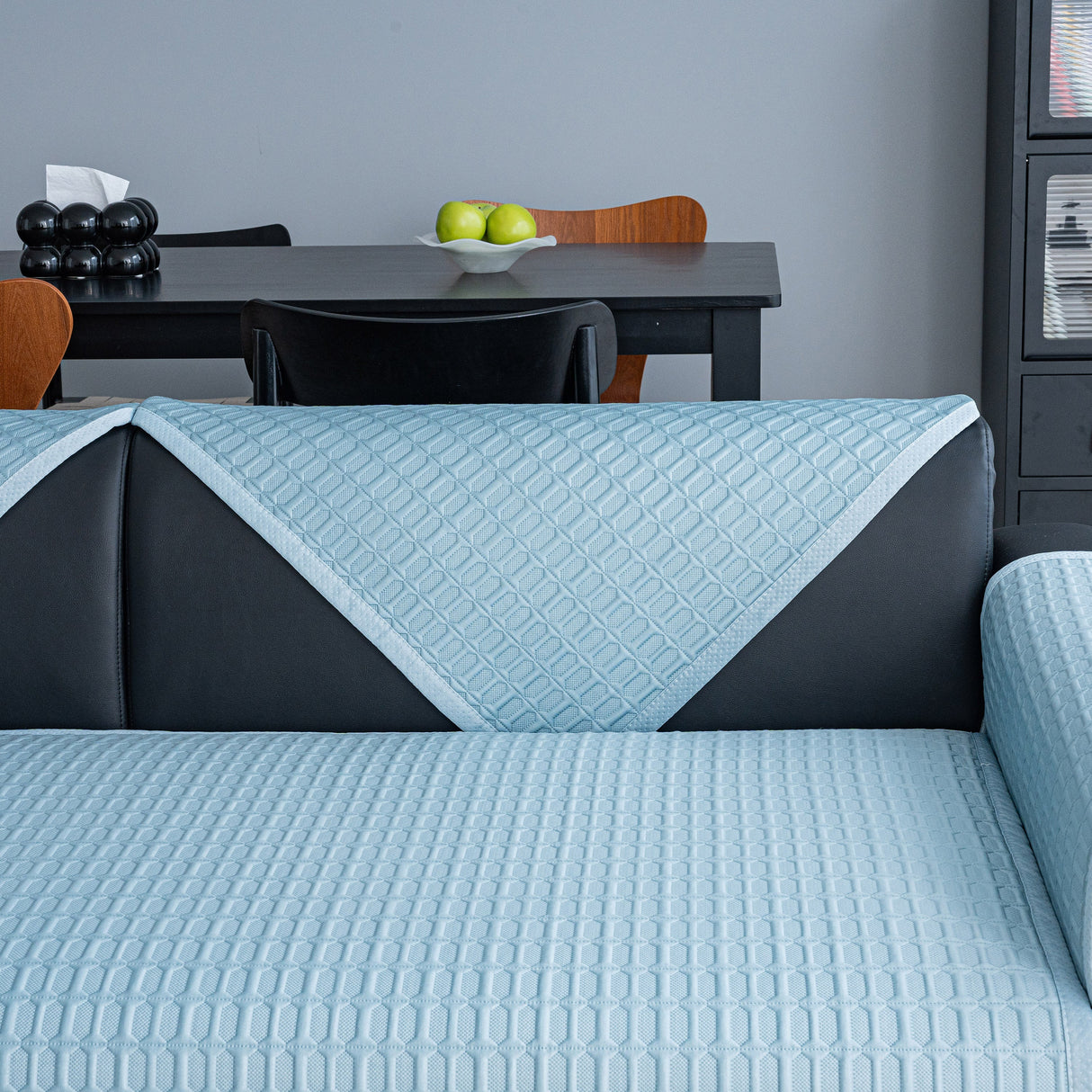 Geometric Textured Couch Slipcover Protector Non-Slip Ice Silk Sofa Cover for Couch