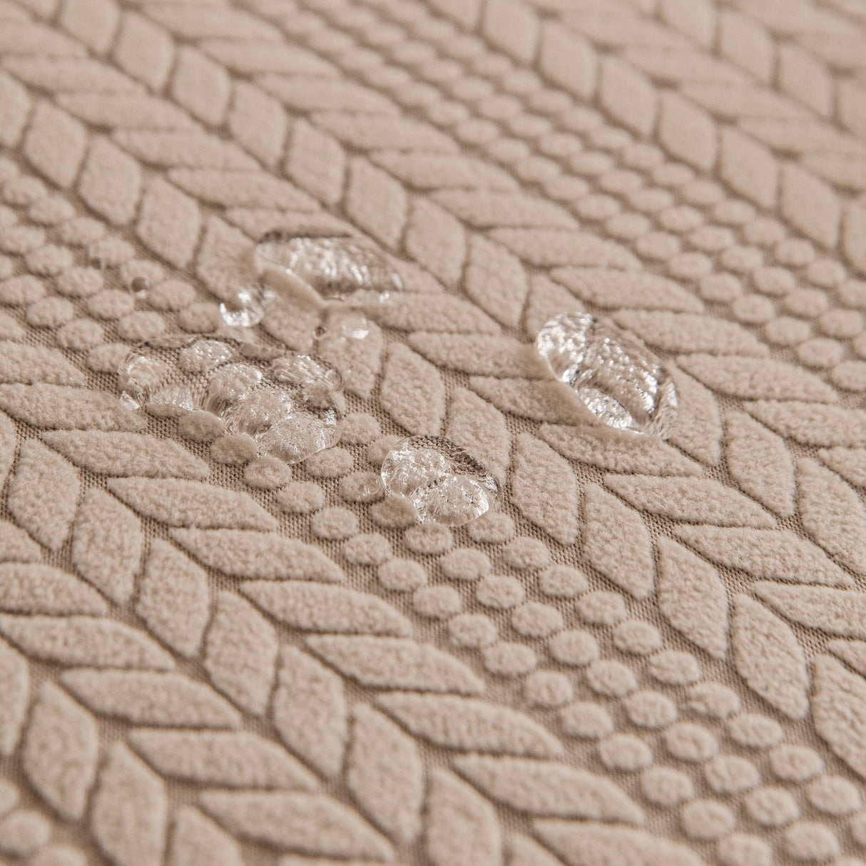 High Stretch Wheat Ear Embossed Textured Couch Slipcover, Water Repellent Sofa Cover