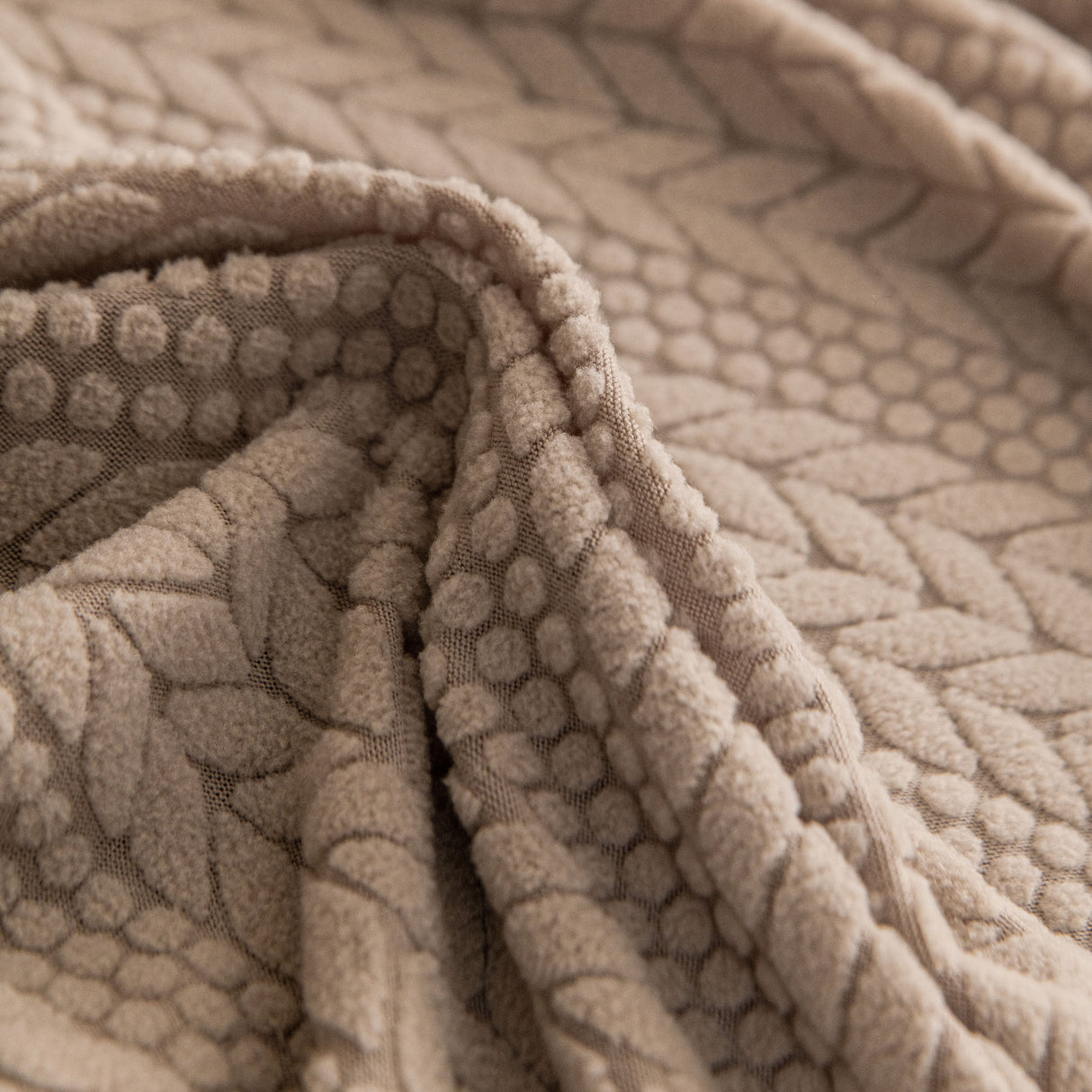 High Stretch Wheat Ear Embossed Textured Couch Slipcover, Water Repellent Sofa Cover