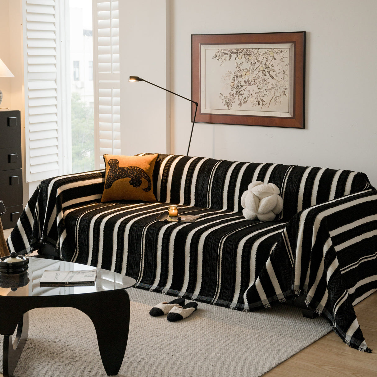 Bohemian Striped Sofa Cover, Decor Woven Throw for Couch, Loveseat, or Sectional