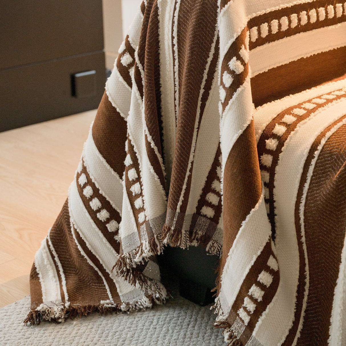 Bohemian Striped Sofa Cover, Decor Woven Throw for Couch, Loveseat, or Sectional