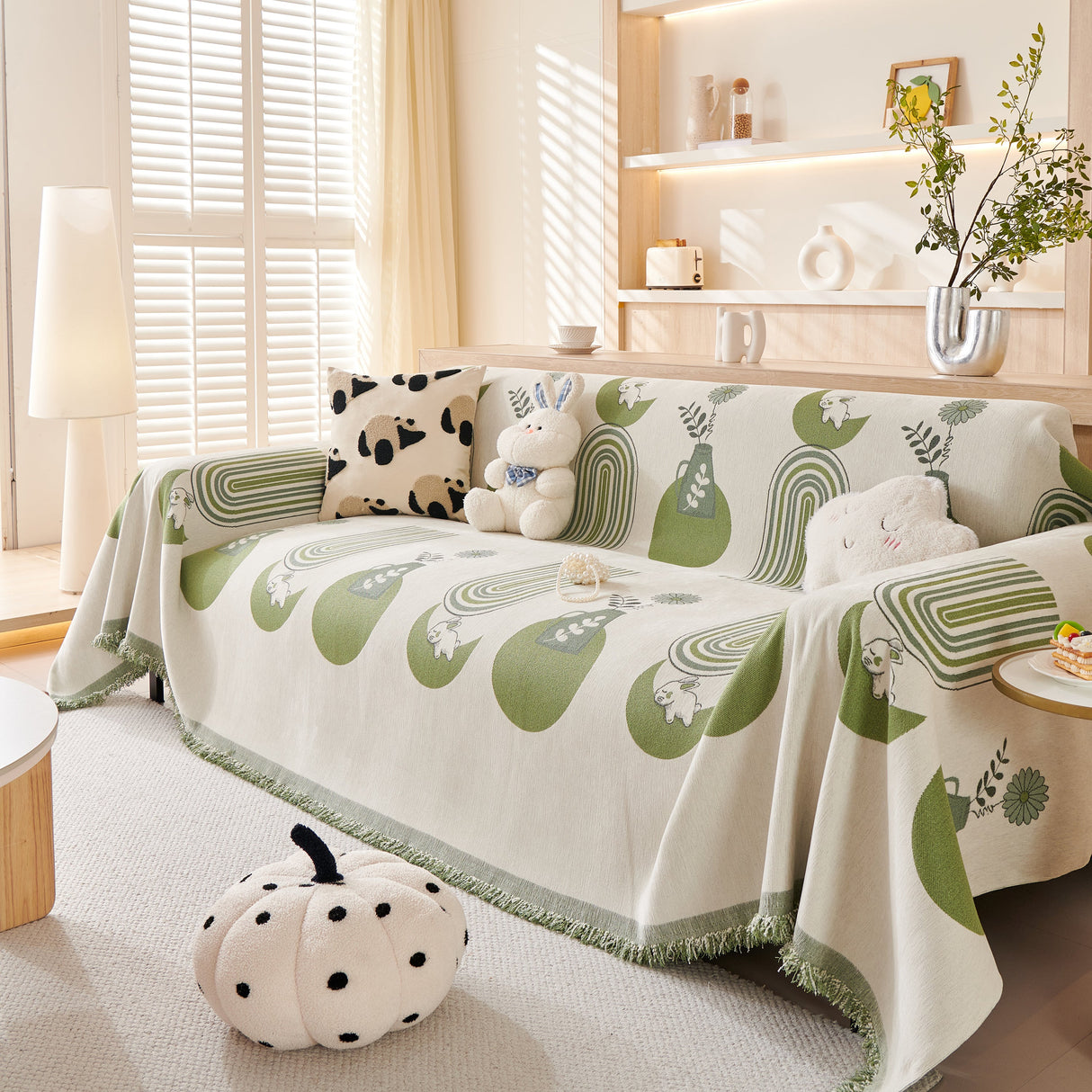 Decorative Throw Blankets for Couch Reversible Chenille Furniture Throw Covers for Sectional Sofa