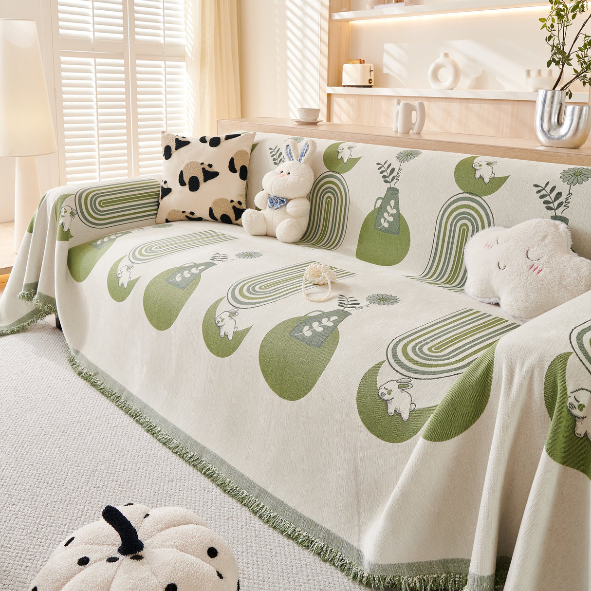 Decorative Throw Blankets for Couch Reversible Chenille Furniture Throw Covers for Sectional Sofa