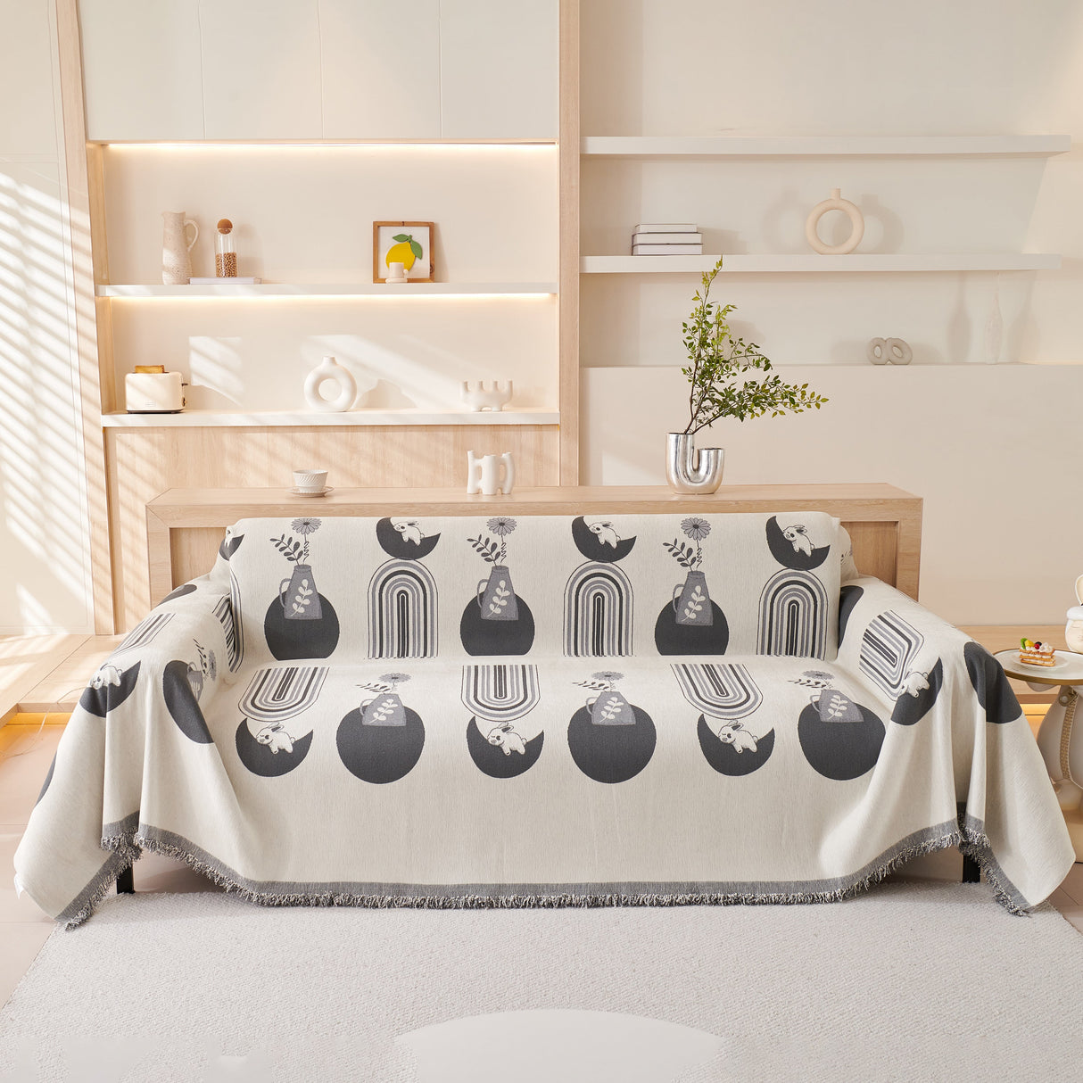 Decorative Throw Blankets for Couch Reversible Chenille Furniture Throw Covers for Sectional Sofa