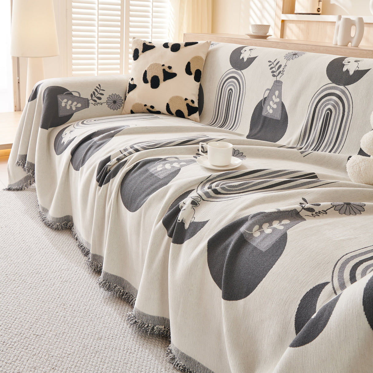 Decorative Throw Blankets for Couch Reversible Chenille Furniture Throw Covers for Sectional Sofa