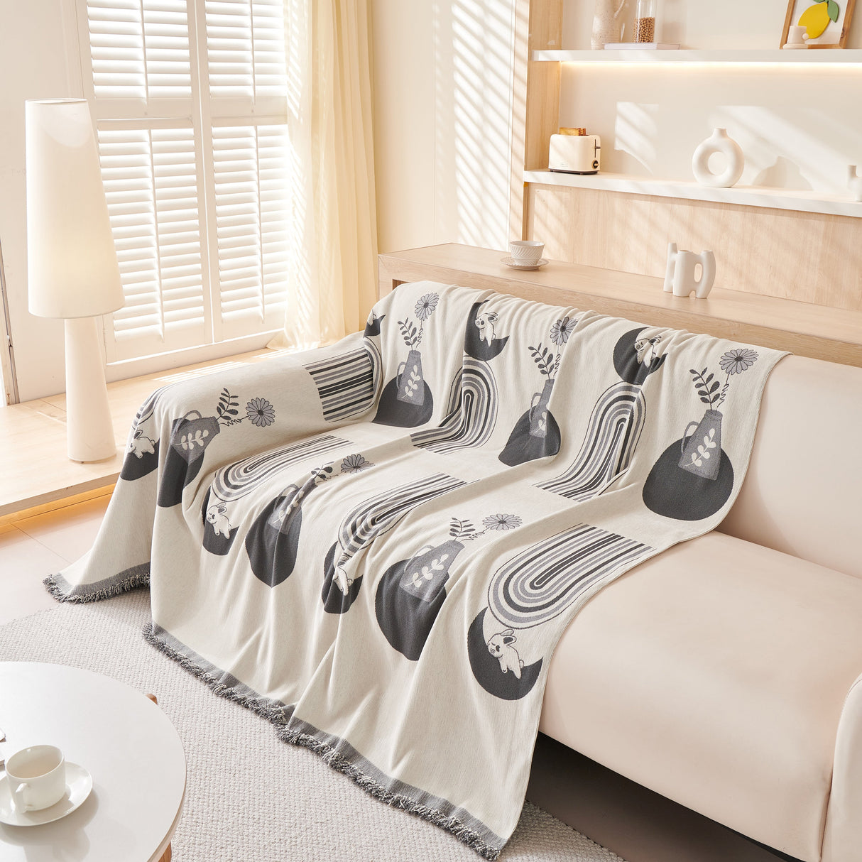 Decorative Throw Blankets for Couch Reversible Chenille Furniture Throw Covers for Sectional Sofa