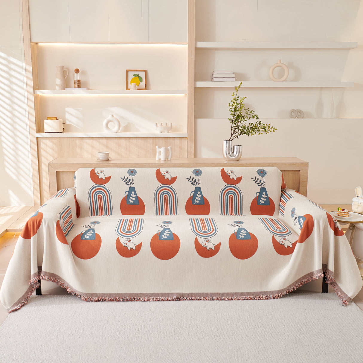 Decorative Throw Blankets for Couch Reversible Chenille Furniture Throw Covers for Sectional Sofa