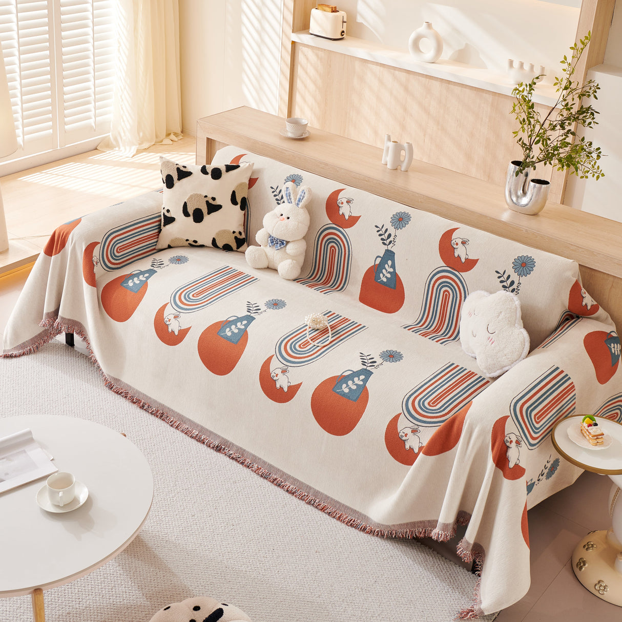 Decorative Throw Blankets for Couch Reversible Chenille Furniture Throw Covers for Sectional Sofa